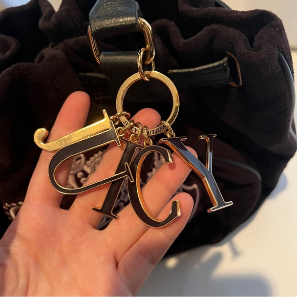 Vintage Black JUICY COUTURE Purse Velour Y2K Shoulder Bag Satchel - Picture 11 of 14